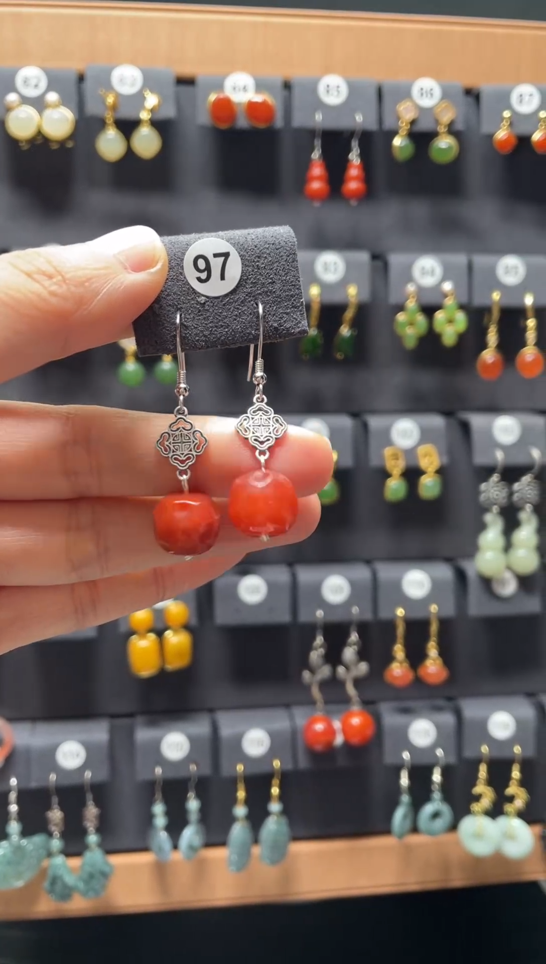 【闪购商品】南红玛瑙耳饰银S925镶嵌0097