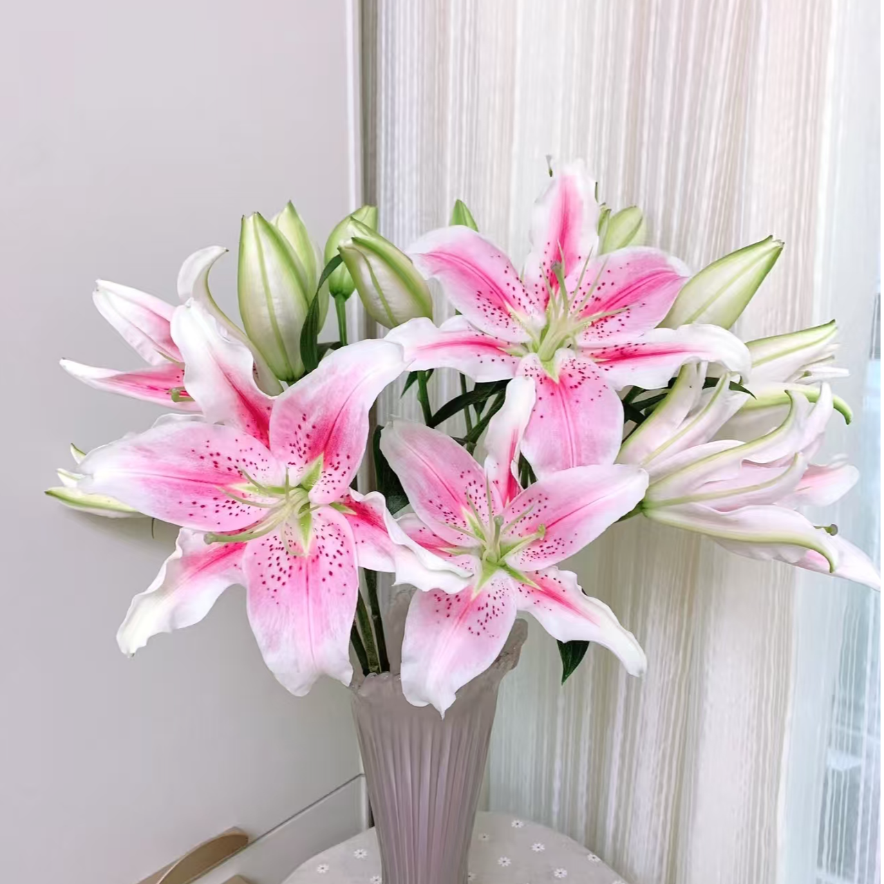 超大多头【定制精选稀有-甜柚】清香型单瓣百合--高级小众花材