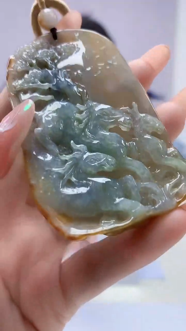 【闪购商品】定制翡翠未镶嵌4688DD-毛货挂件90