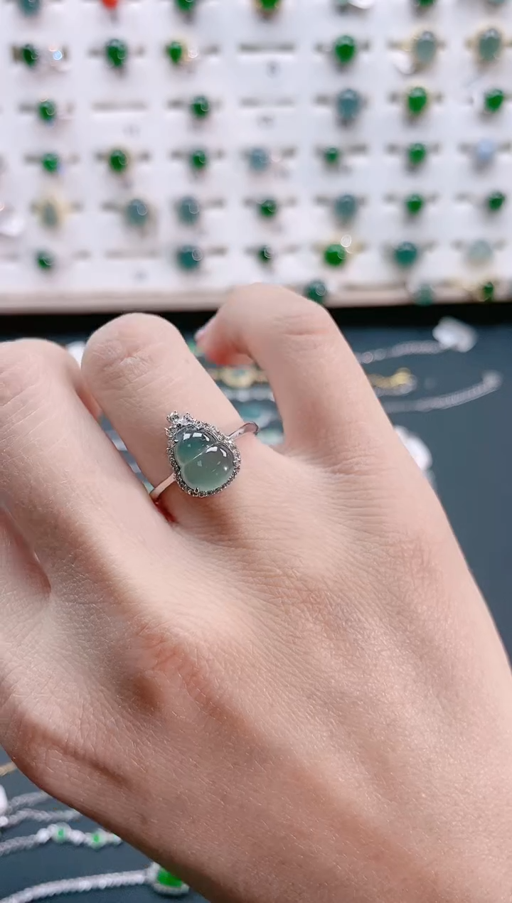 【闪购商品】翡翠戒指银S925镶嵌天然翡翠