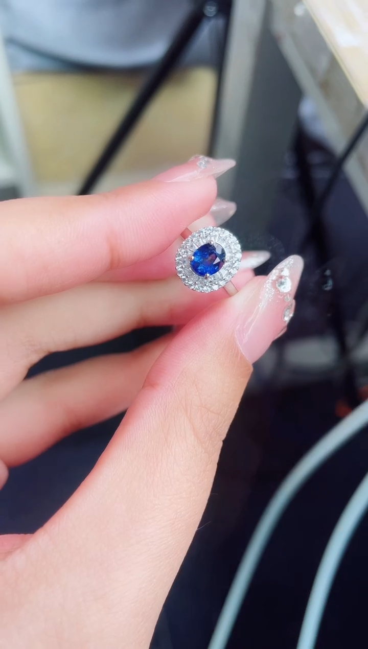 【闪购商品】蓝宝石戒指银S925镶嵌戒指