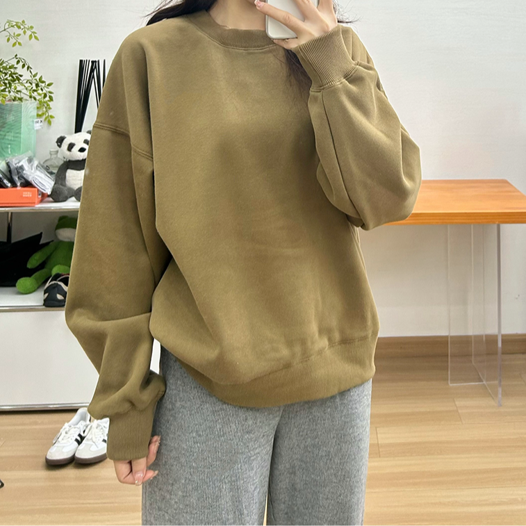 宝丫轻奢  T女式慵懒风休闲宽松加绒保暖圆领卫衣Z140