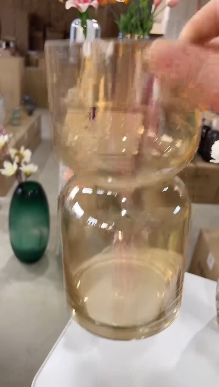 【闪购商品】无铅玻璃琥珀花瓶