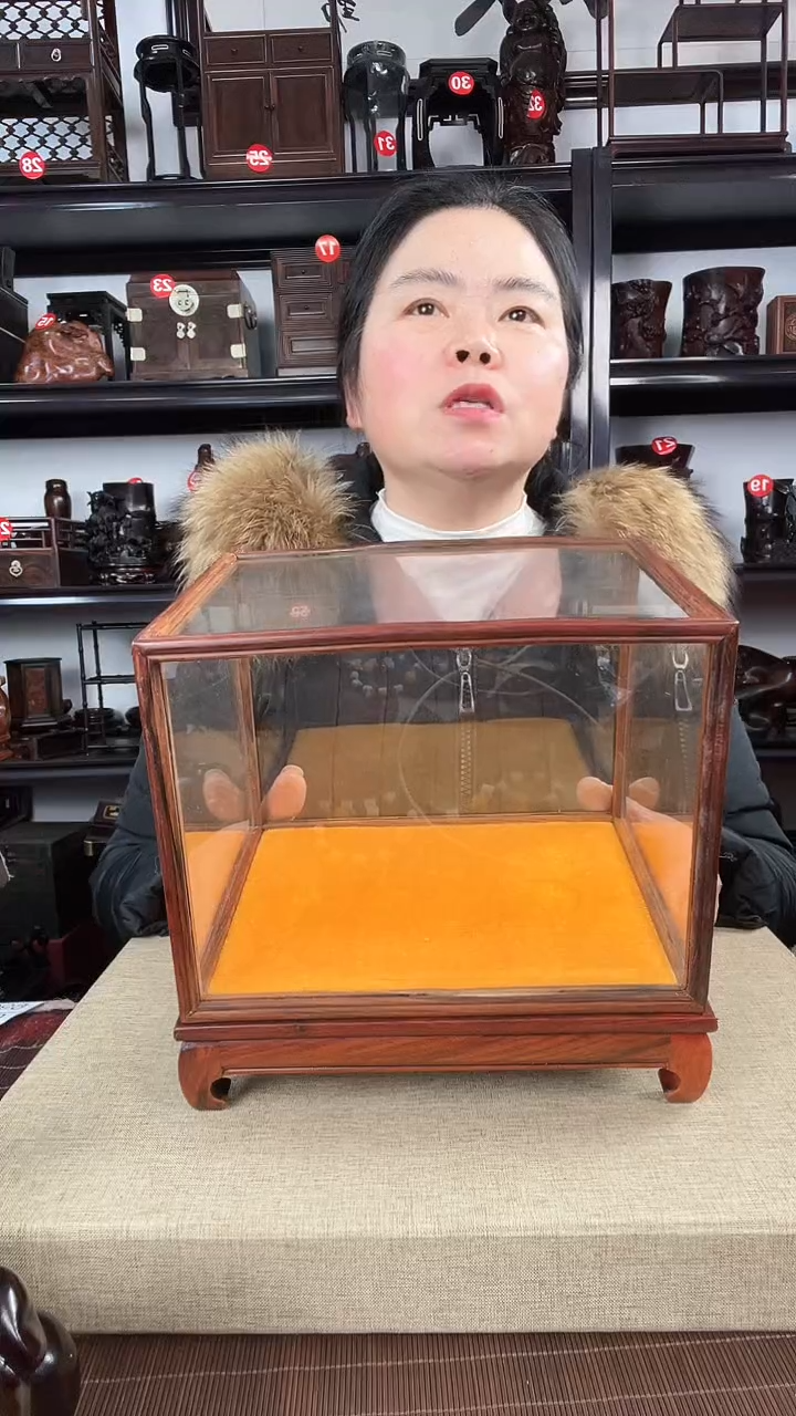 【闪购商品】木玻璃罩3号老李红木工艺品