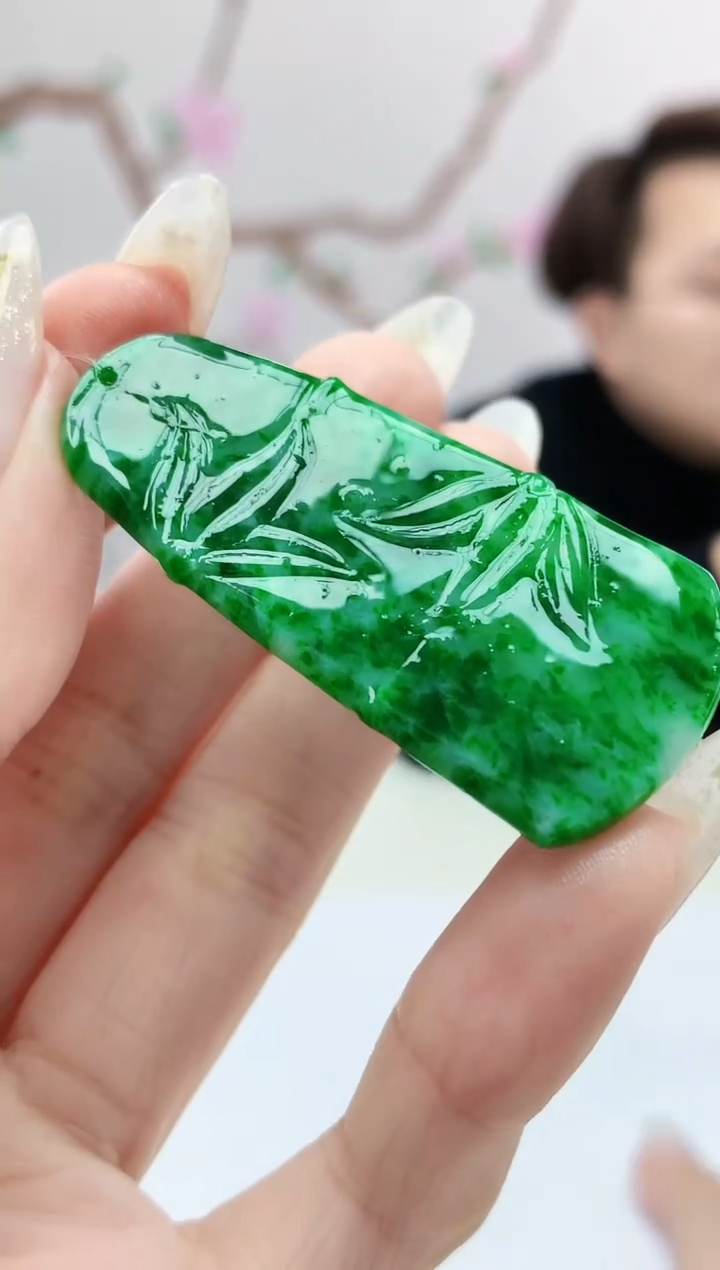 定制翡翠未镶嵌001ee-毛货竹节77赠金扣