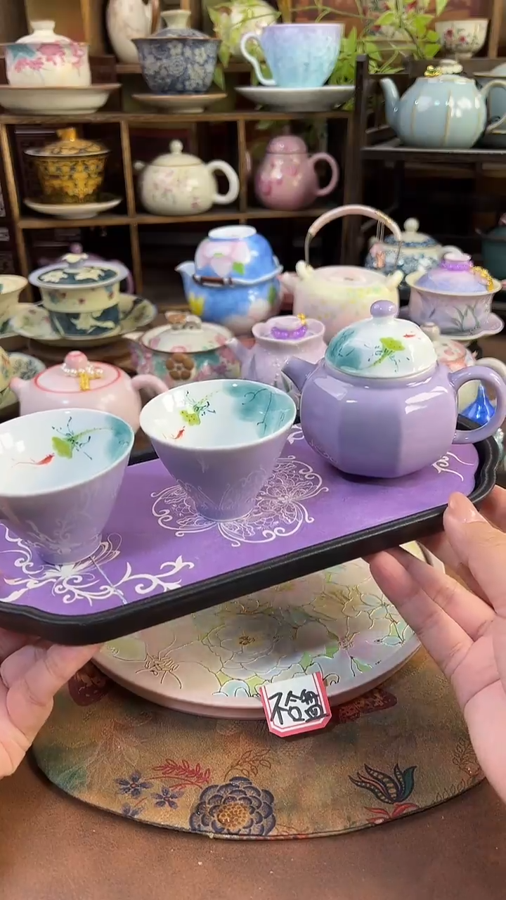 手绘 1壶2杯1个茶盘【福利价】