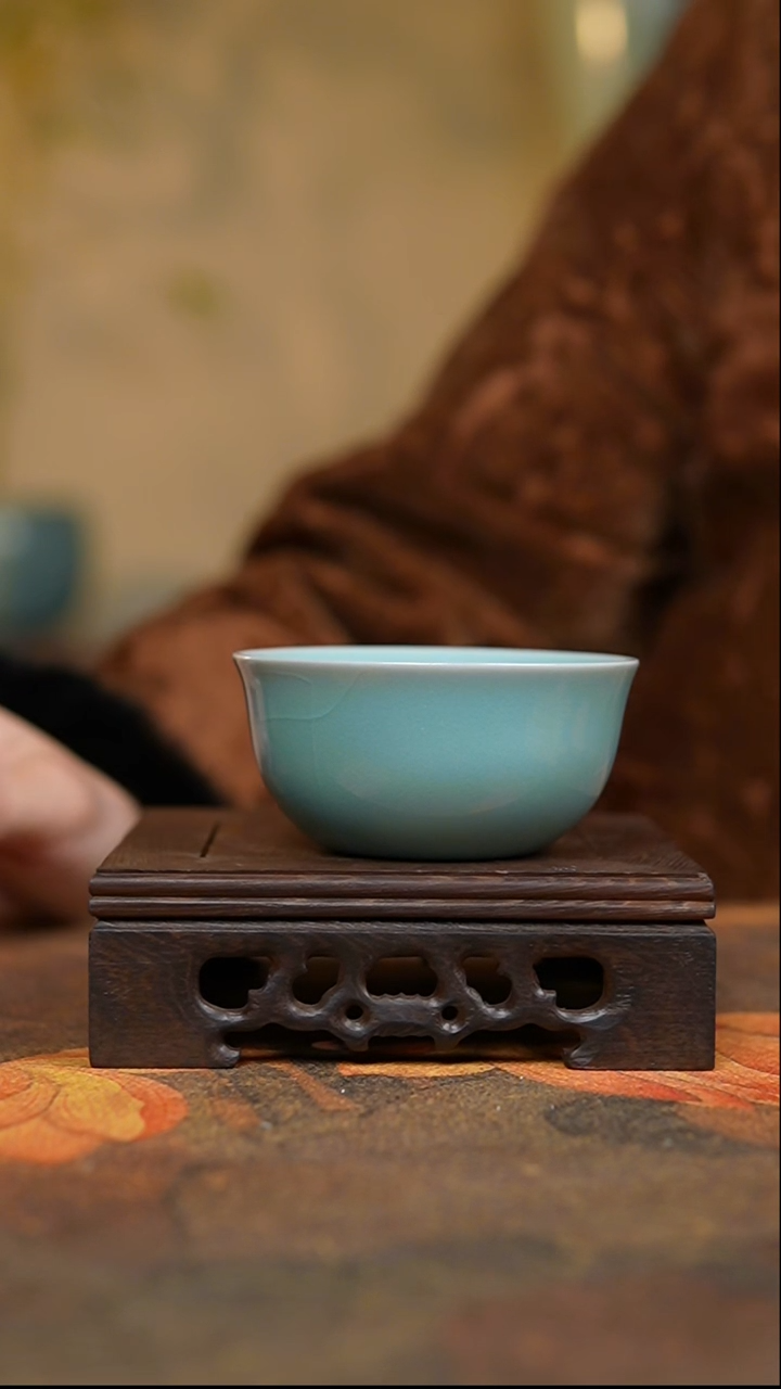 杯H**H仿古天青精工鸡缸杯