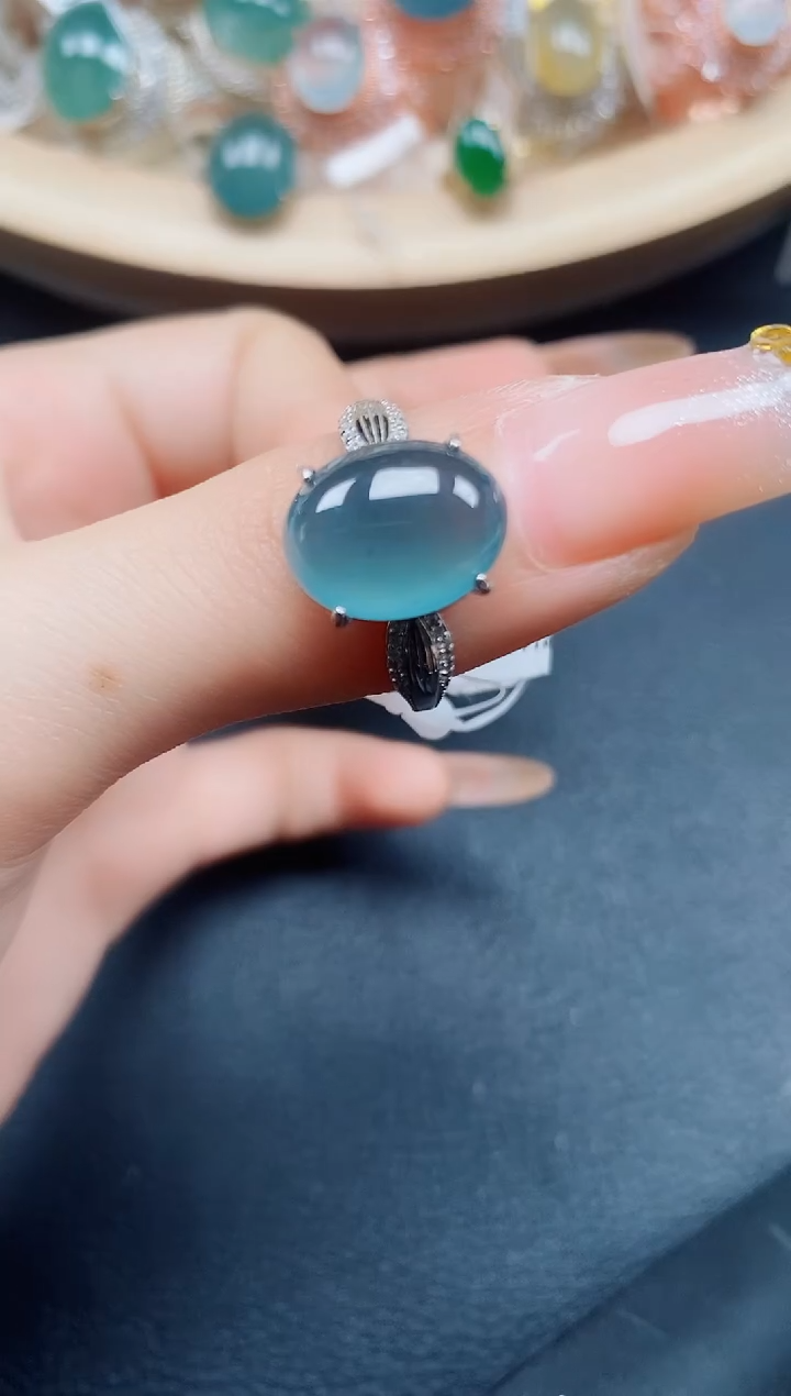 【闪购商品】翡翠戒指银S925镶嵌翡翠