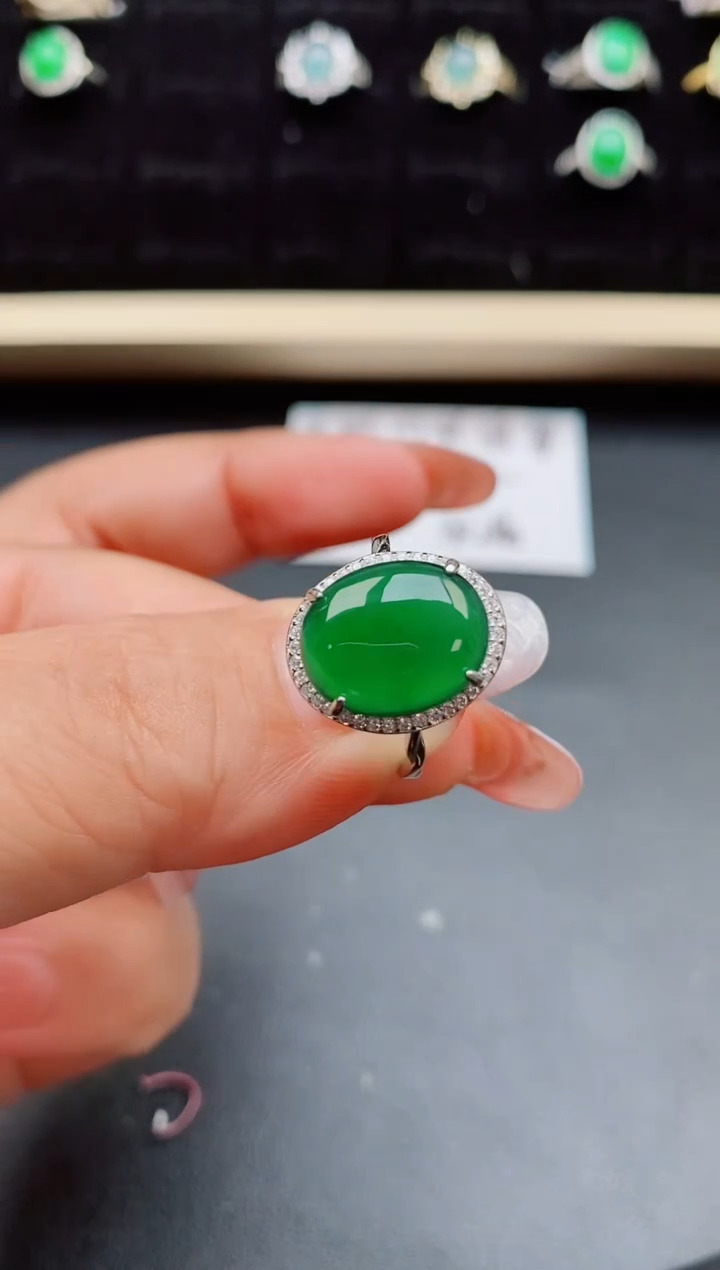 【闪购商品】翡翠戒指银S925镶嵌80000