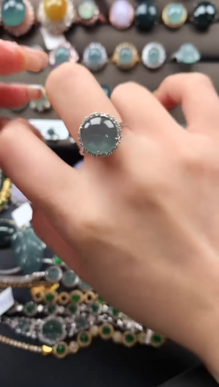 【闪购商品】翡翠戒指银S925镶嵌5211