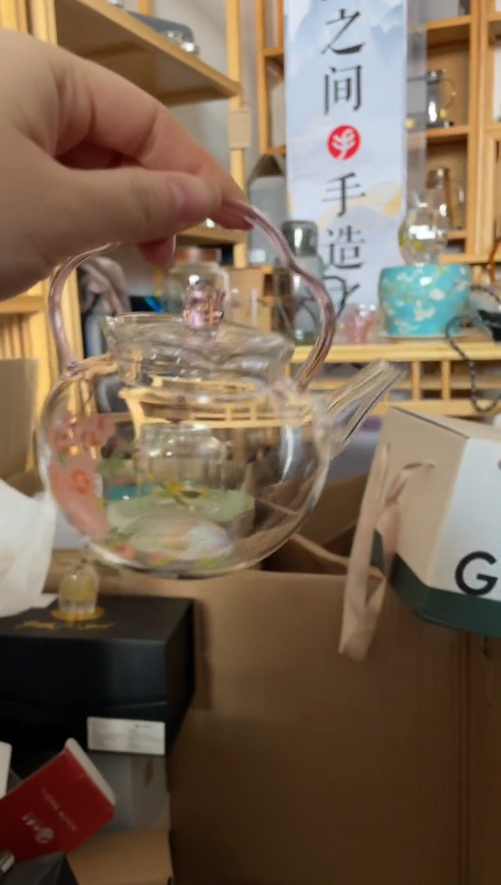 手工艺品玻璃铃兰小壶粉把桃花