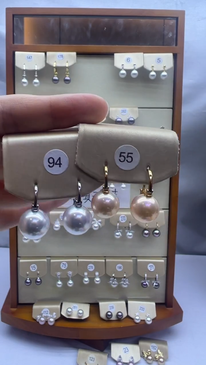 未镶嵌耳饰淡水珍珠94+55