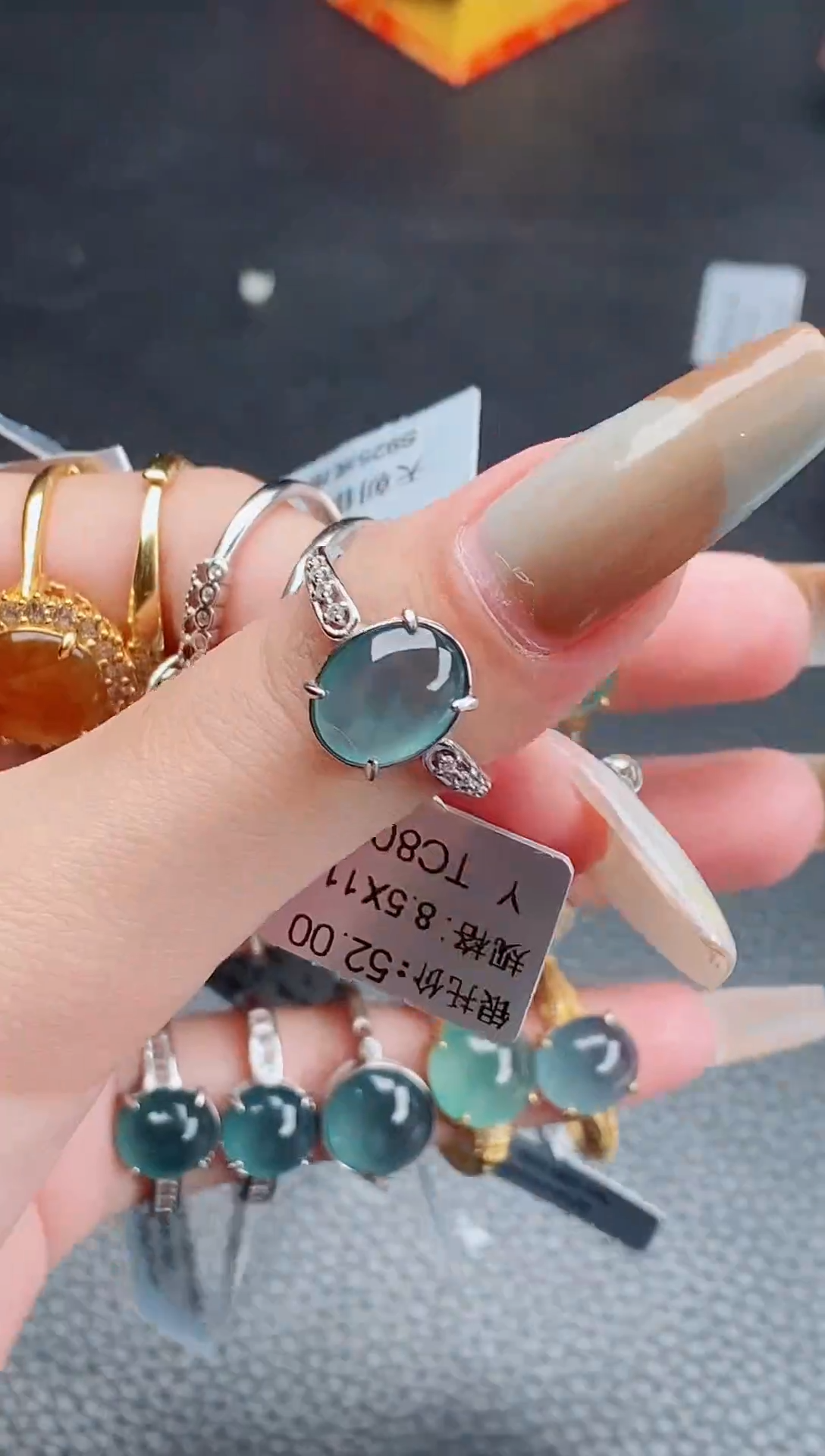 【闪购商品】翡翠戒指银S925镶嵌戒指168