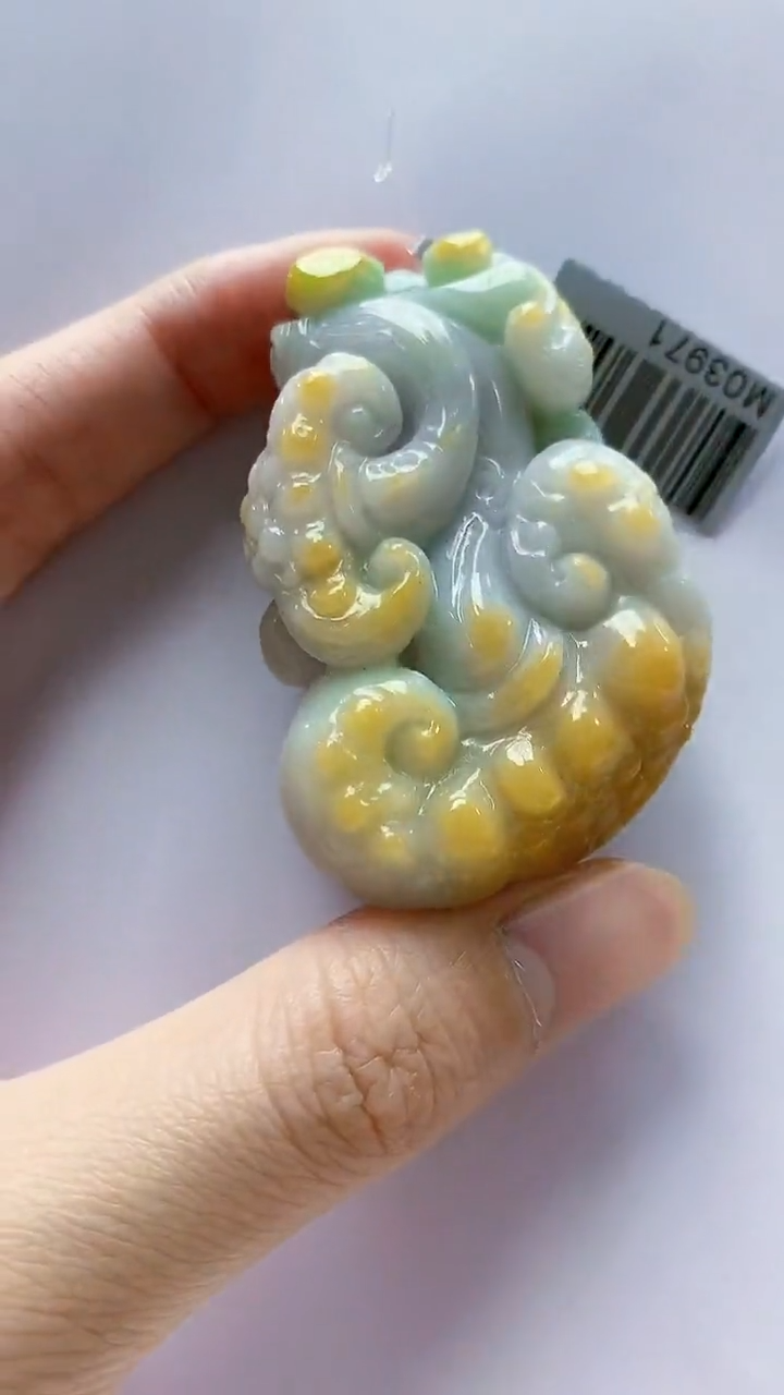 未镶嵌定制翡翠4688zm-毛货挂件40如意