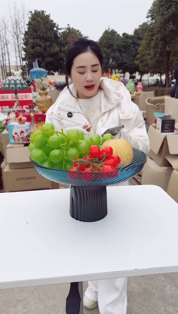 【闪购商品】玻璃DD-1730蓝果盘