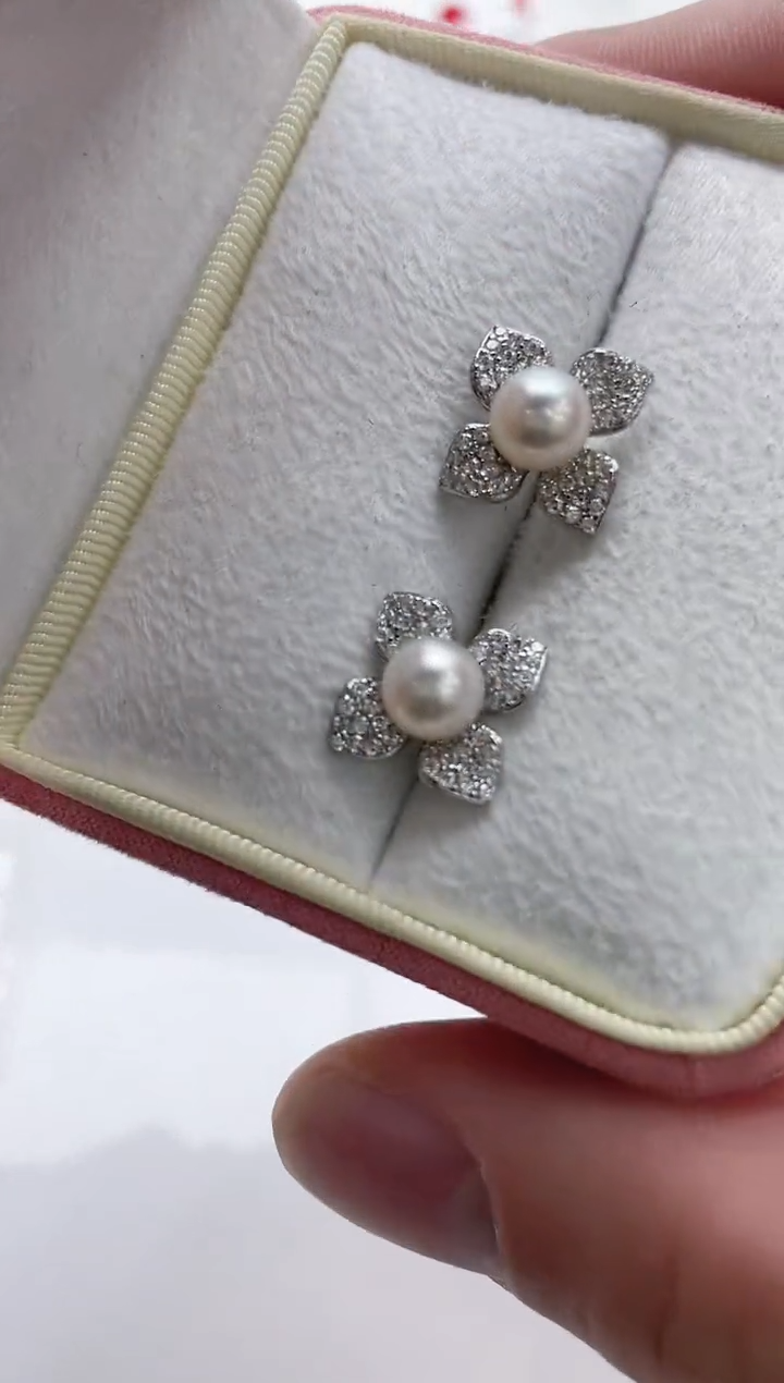 【闪购商品】海水珍珠耳饰银S925镶嵌海水珍珠耳饰