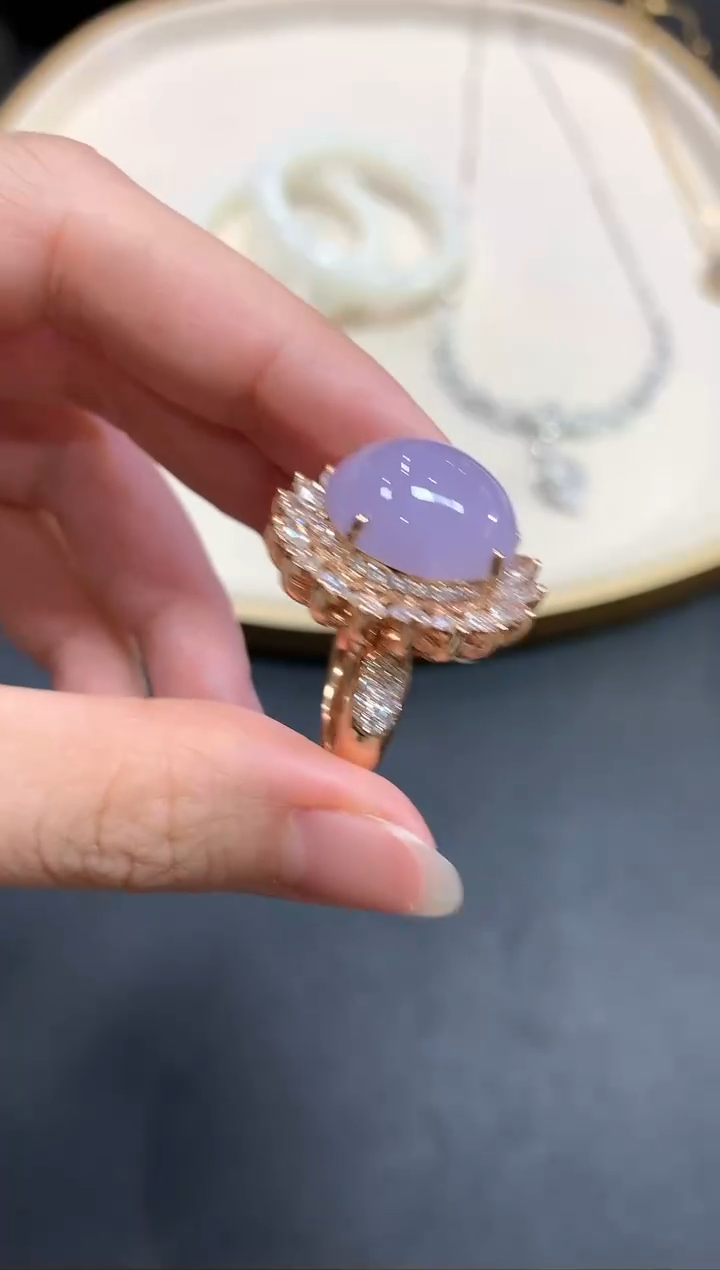 【闪购商品】翡翠戒指18K金镶嵌Q185|68000