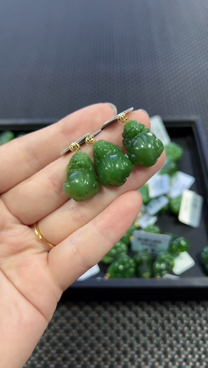 和田玉18K金镶嵌颈饰（多样性发一件）1396