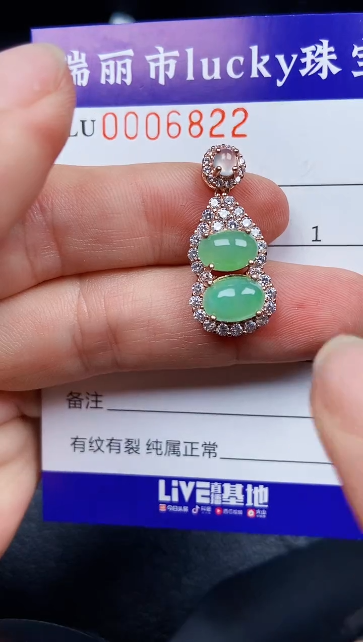 翡翠银S925镶嵌颈饰6822