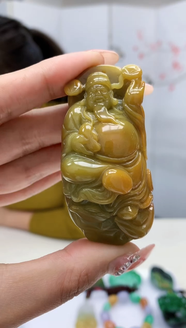 【闪购商品】定制翡翠未镶嵌4902MM-毛货挂件56