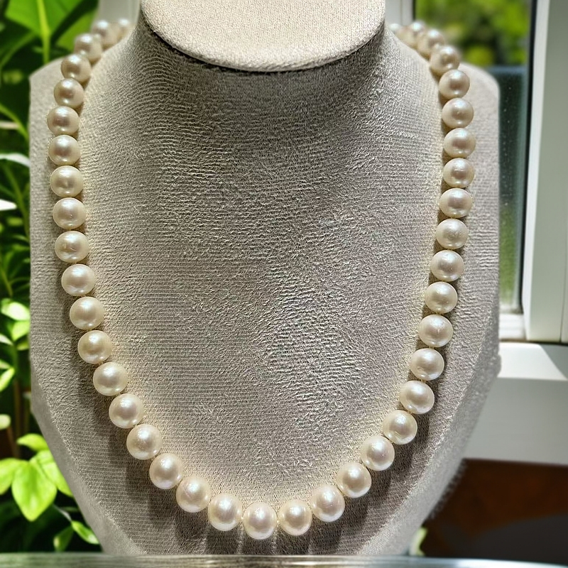 【晓怡精选】天然淡水珍珠项链9-10mm气质优雅时尚款