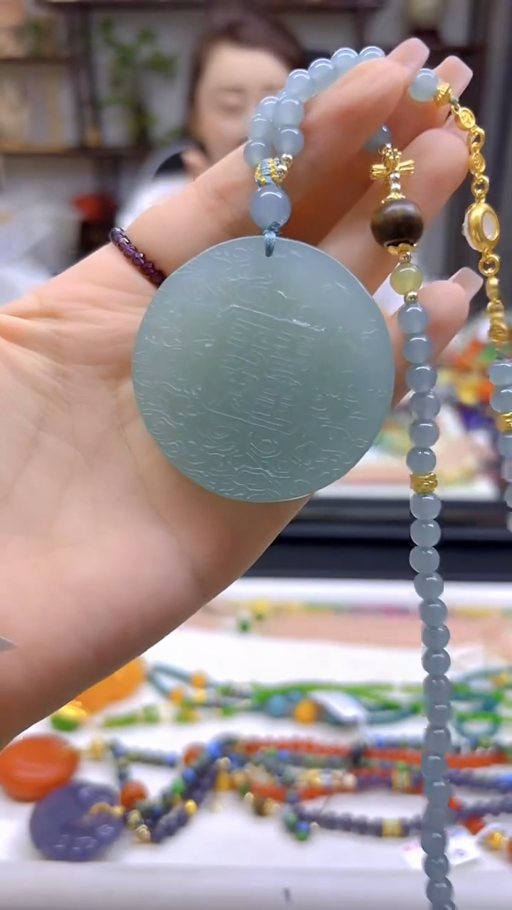 和田玉未镶嵌毛衣链DIY款M749