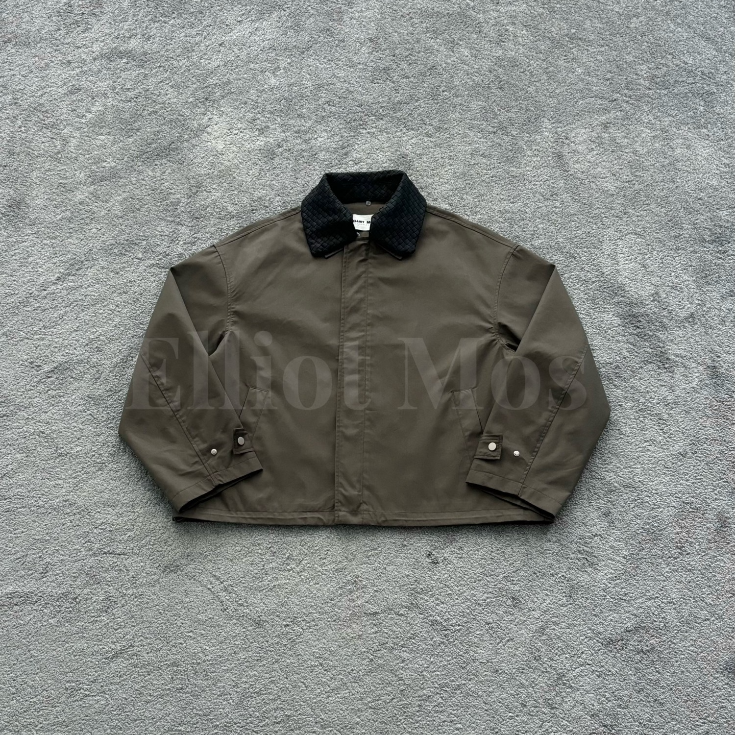 Elliot Mos轻奢高智~Jacket Coat 可脱卸编织羊皮领夹克外套-1239