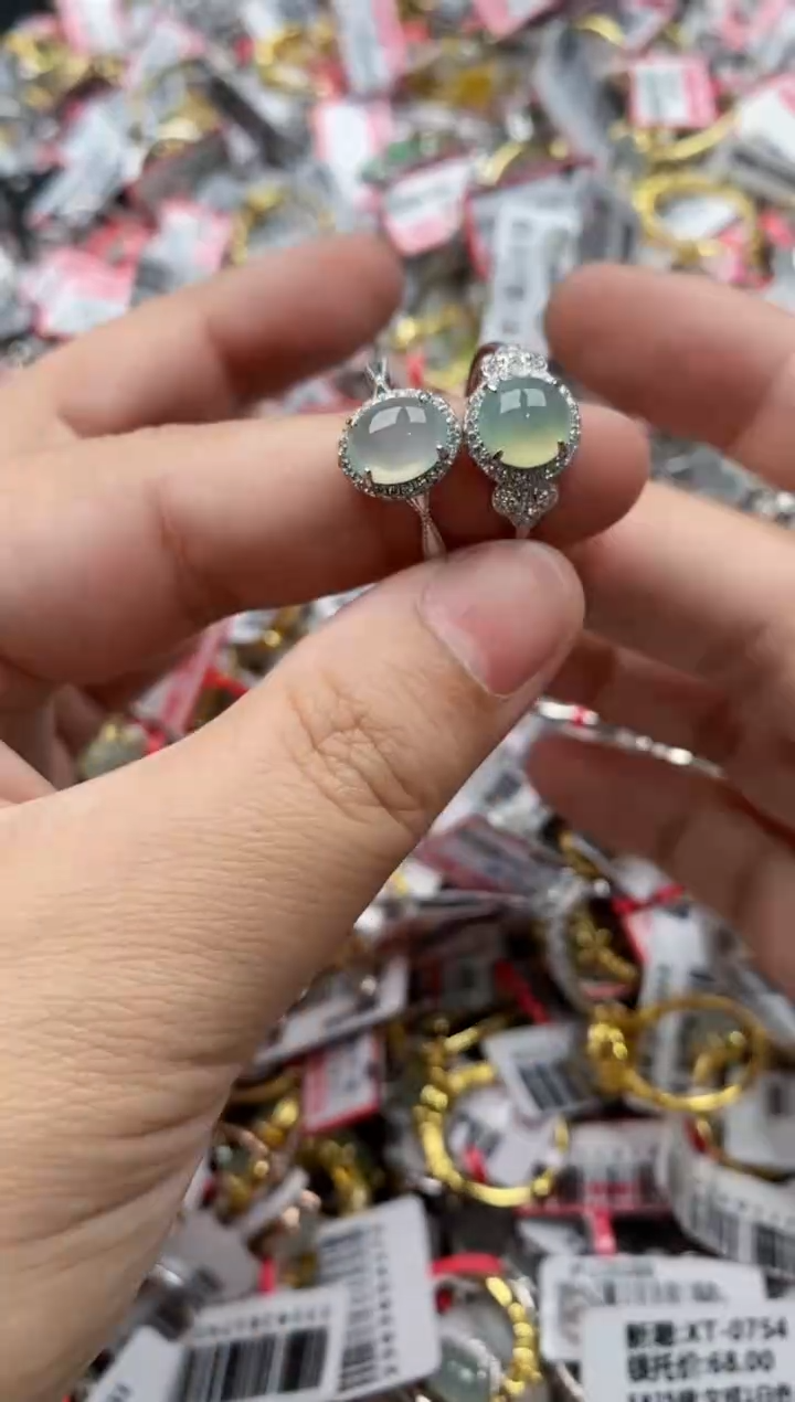 【闪购商品】翡翠戒指银S925镶嵌55555---8