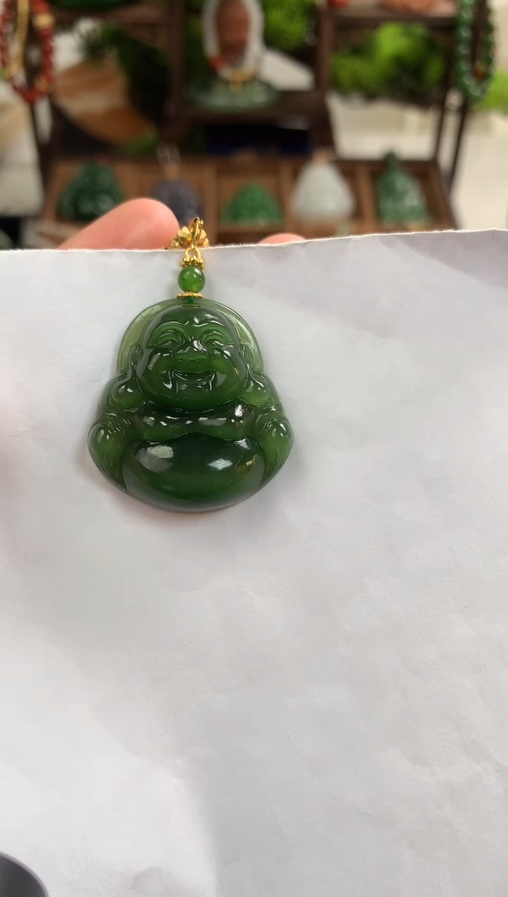 【闪购商品】和田玉颈饰18K金镶嵌吊坠