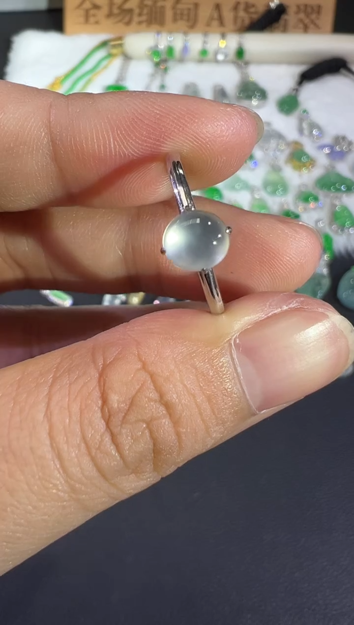 18K金镶嵌戒指翡翠B551|980