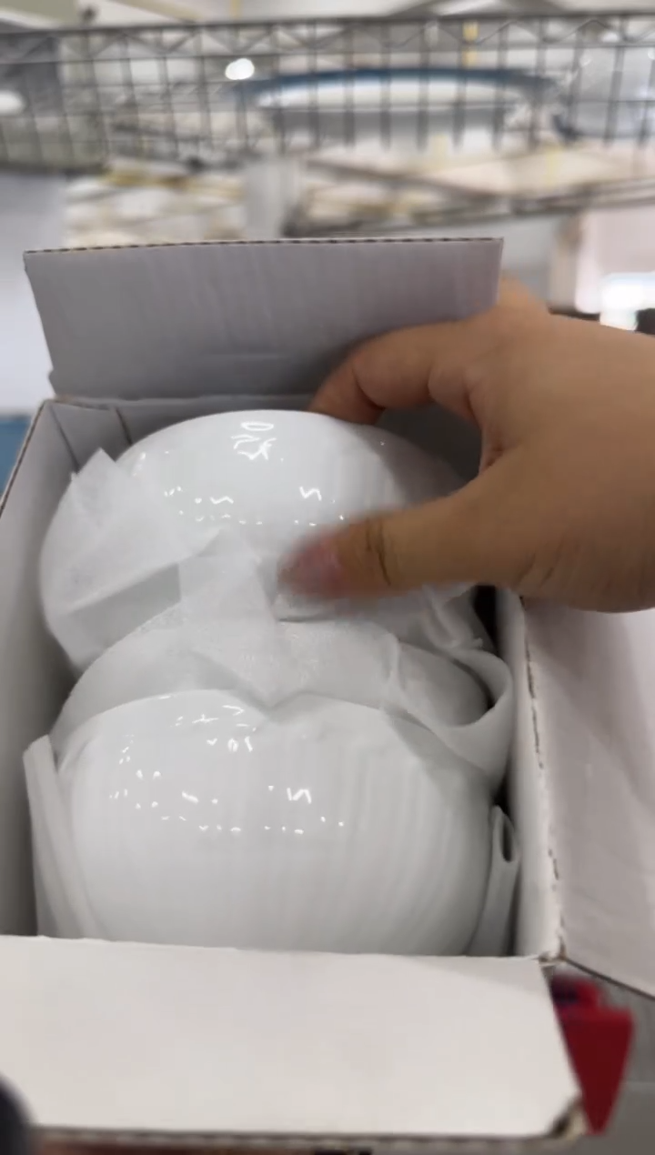 陶瓷4.5寸竹编汤碗(昌南白)-成品微瑕