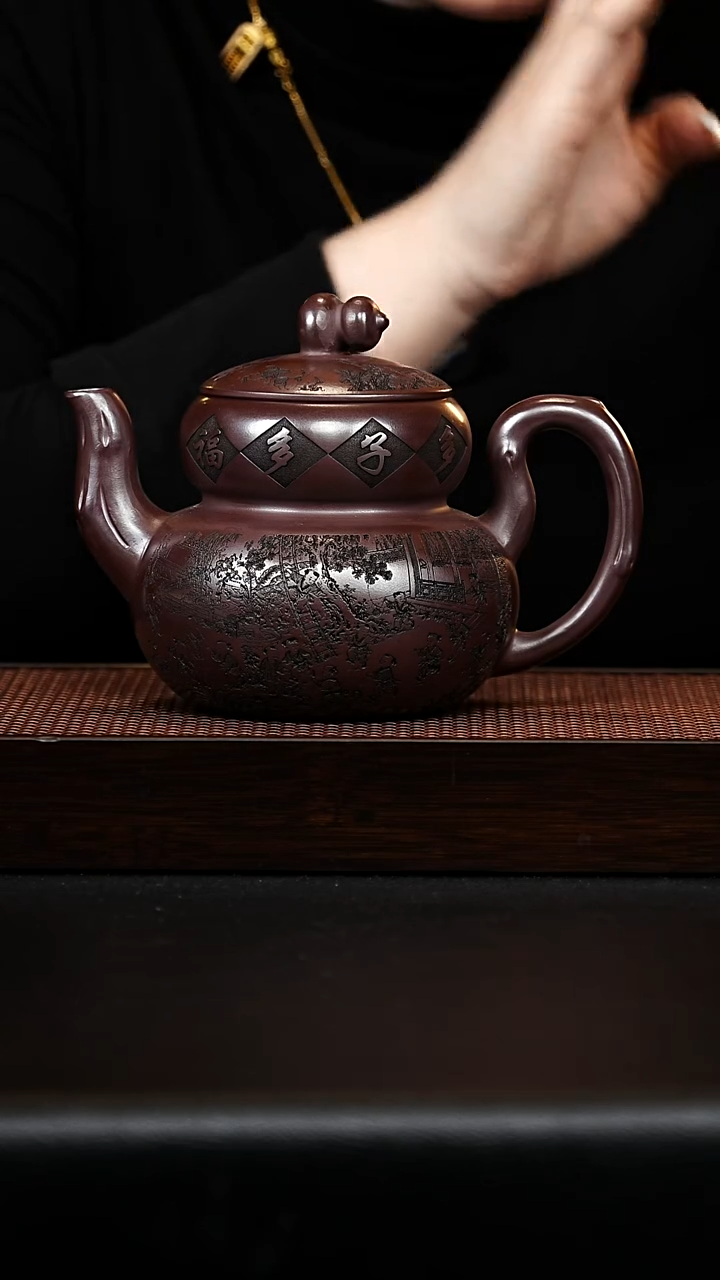 茶壶紫砂葫芦 石红 李恒阳 h523