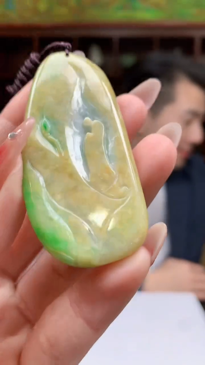 【闪购商品】定制翡翠未镶嵌1049ry-毛货挂件12