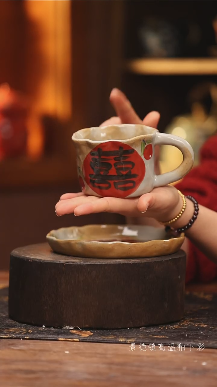 陶瓷景德镇高温釉下手绘陶瓷@L401@