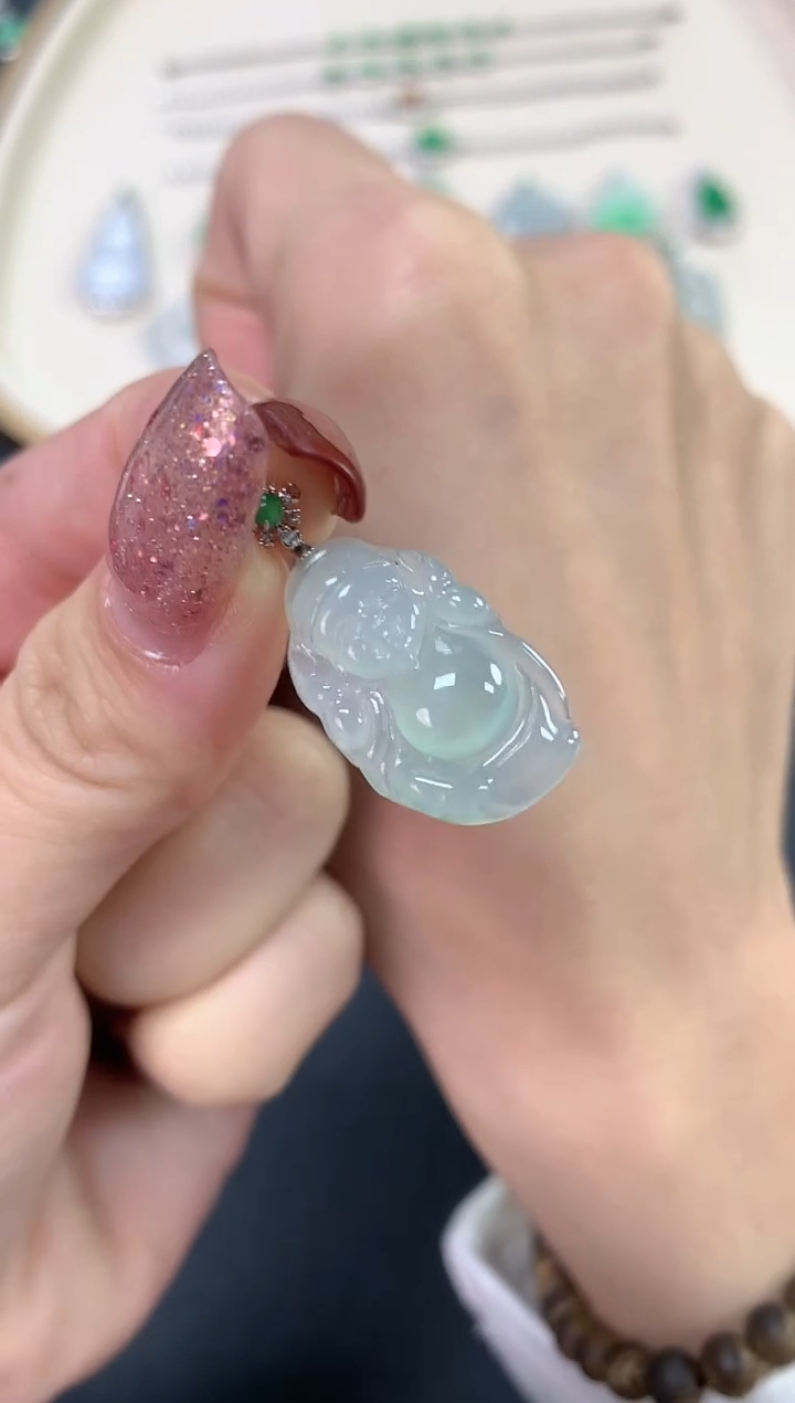 【闪购商品】翡翠吊坠(不含链)18K金镶嵌1680