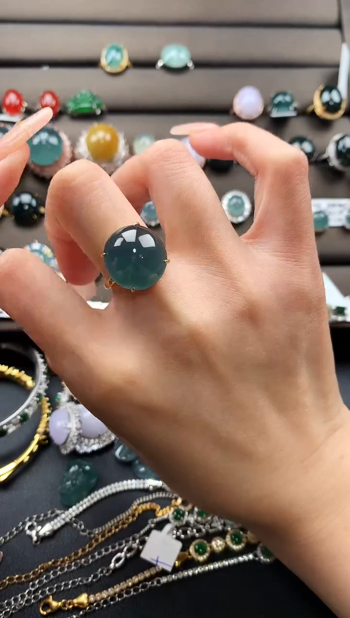 【闪购商品】翡翠戒指银S925镶嵌3458465