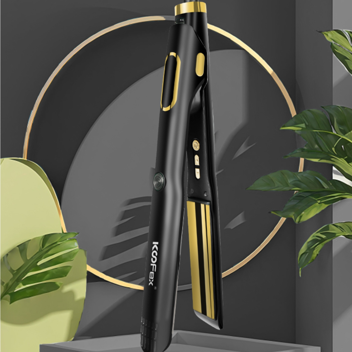 250度高温负离子电镀加热卷直两用夹板不伤发MCH发热LED显示屏