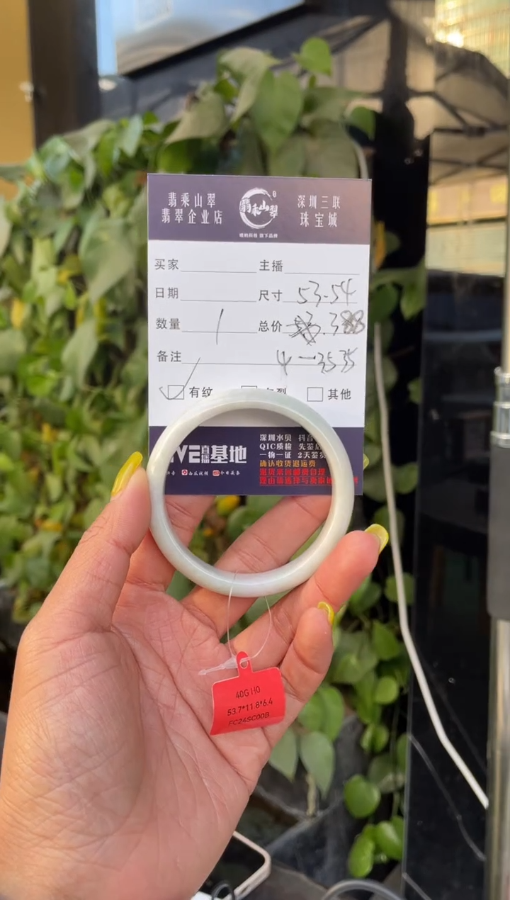 【闪购商品】翡翠手镯未镶嵌C 53-54正圈 4-3535