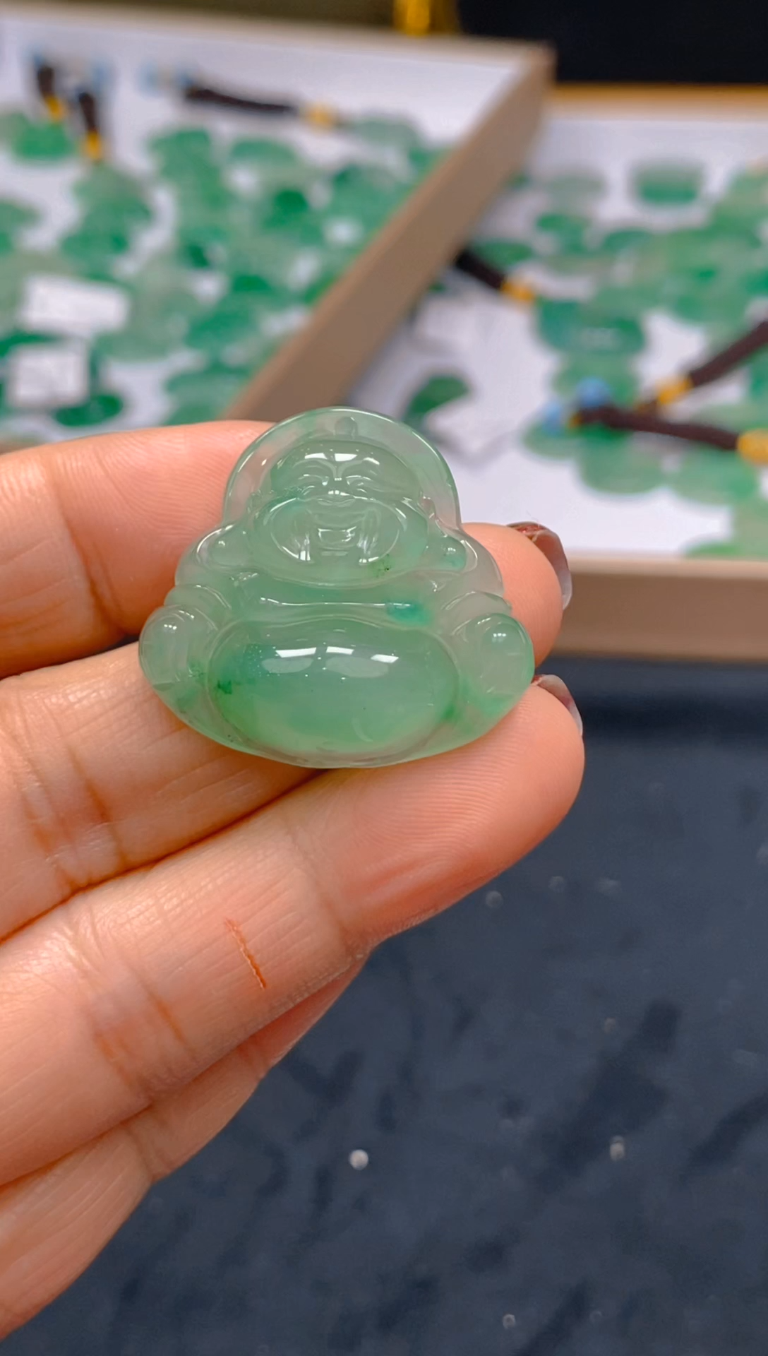 【闪购商品】石英质玉颈饰未镶嵌冰美人非洲翠A货，冰种