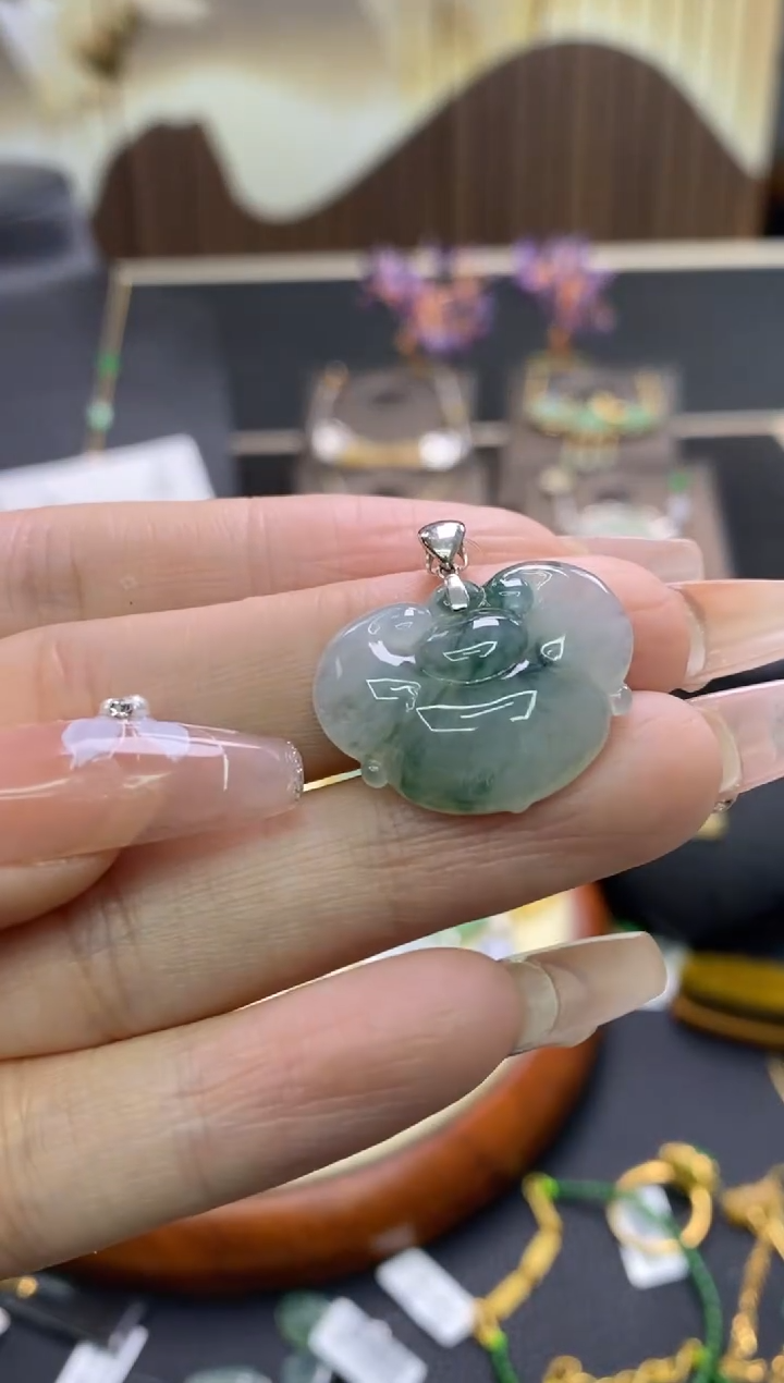 【闪购商品】翡翠颈饰18K金镶嵌净货13149
