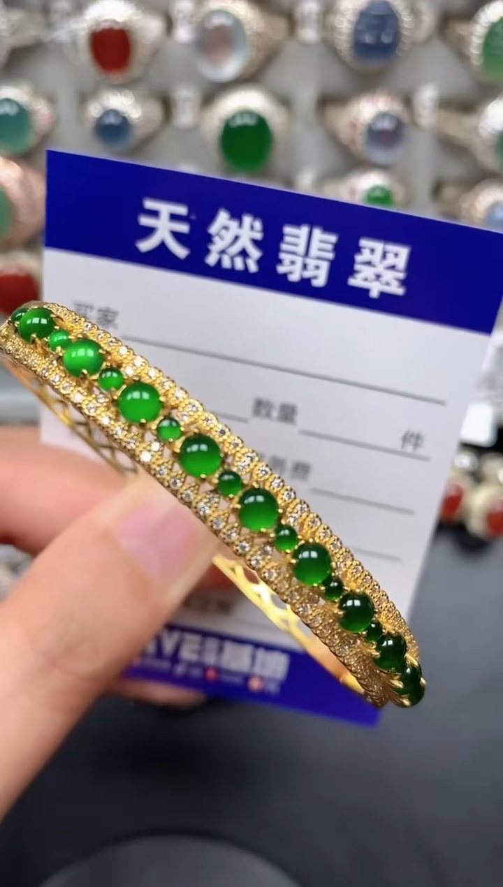 银S925镶嵌手镯翡翠97