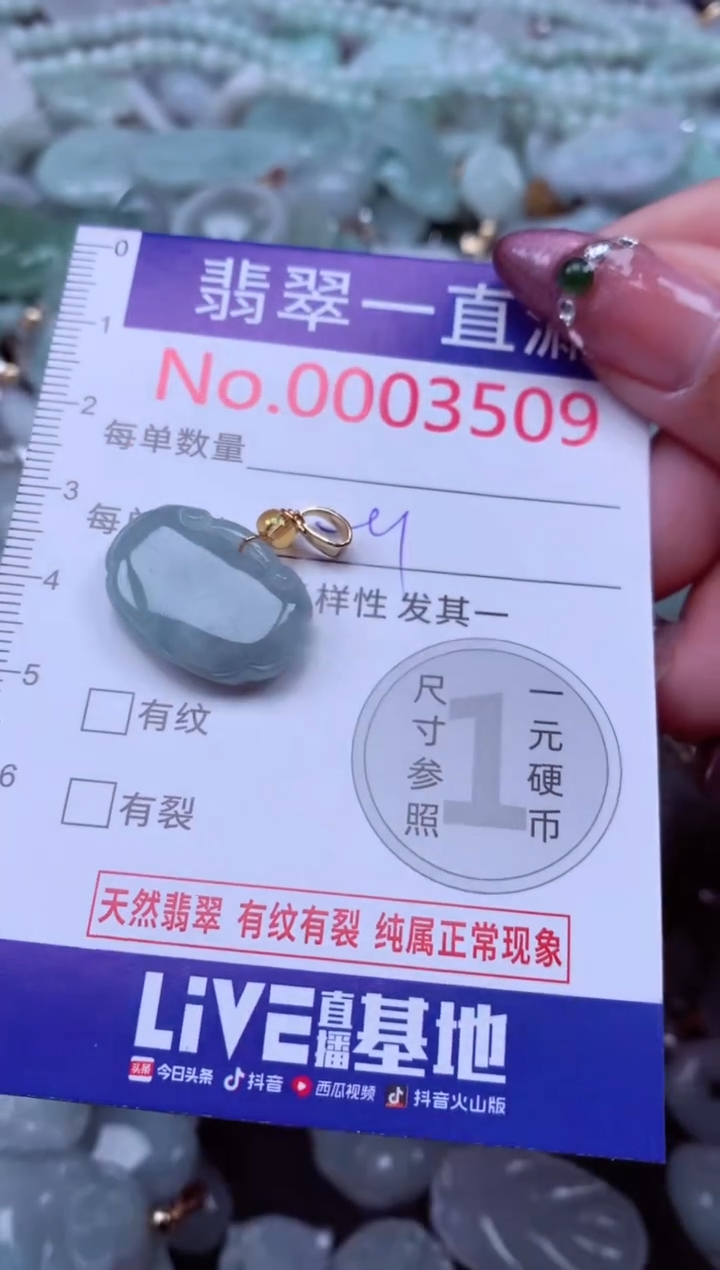 吊坠(不含链)未镶嵌翡翠3509