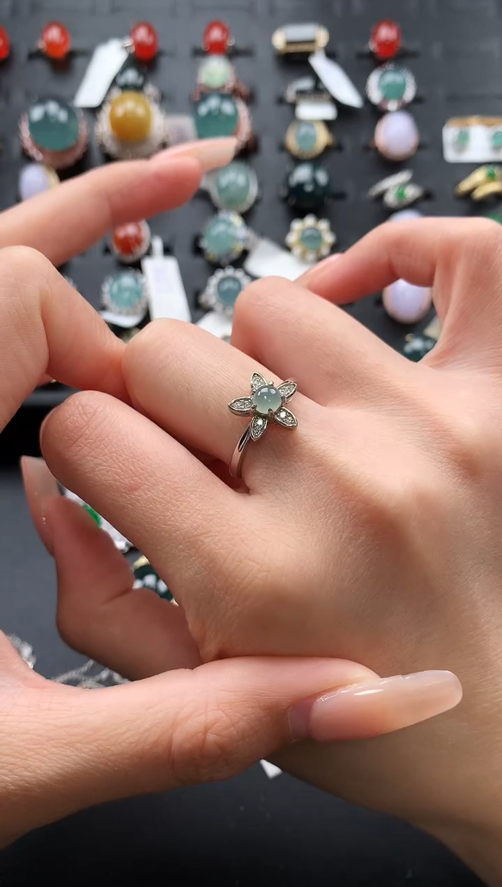 【闪购商品】翡翠戒指银S925镶嵌36354356