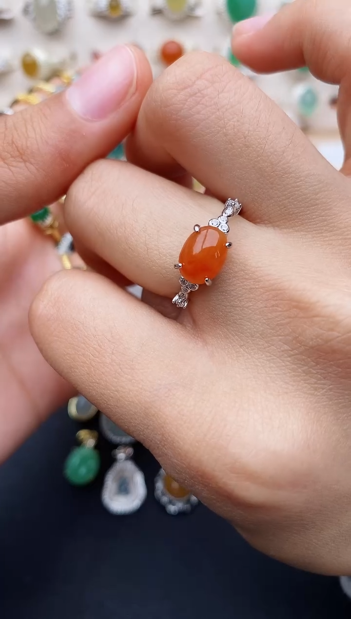 【闪购商品】翡翠戒指银S925镶嵌缅甸翡翠