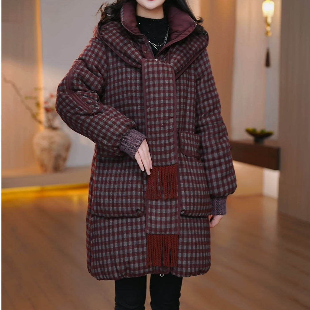 2025新款冬装大码加厚洋气棉服女显瘦保暖妈妈连帽棉袄外套