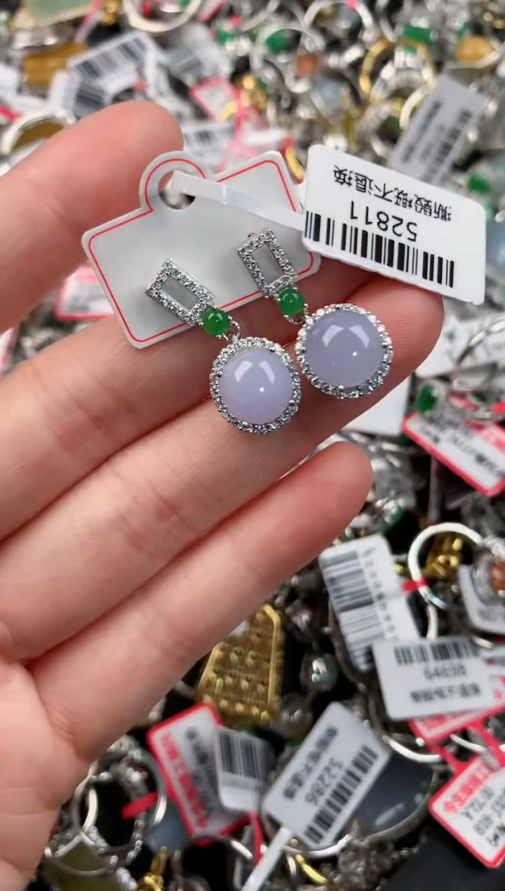 银S925镶嵌戒指翡翠222     10