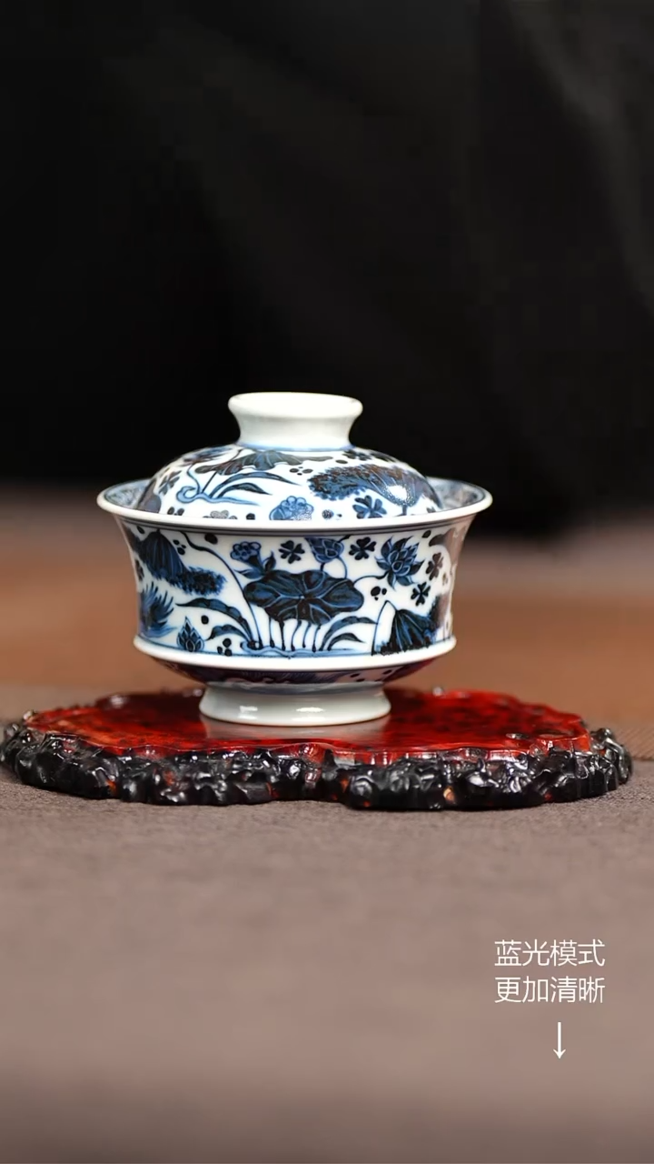 其他陶瓷林*道景德镇陶瓷鸳鸯马蹄盖碗