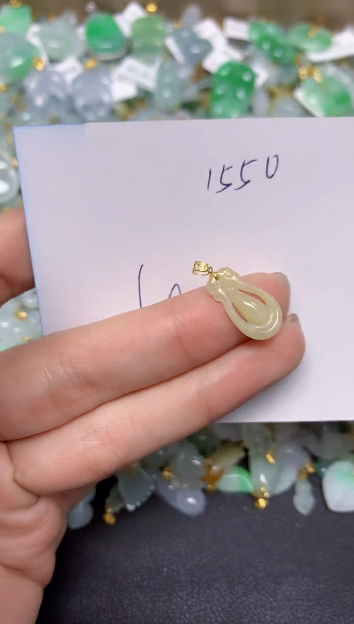 【闪购商品】翡翠颈饰18K金镶嵌 天然翡翠A货