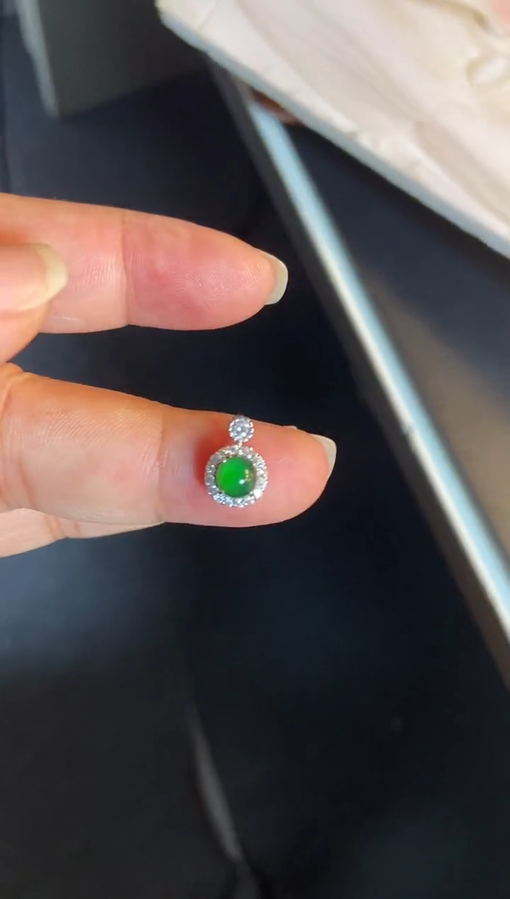 吊坠(不含链)银S925镶嵌翡翠1