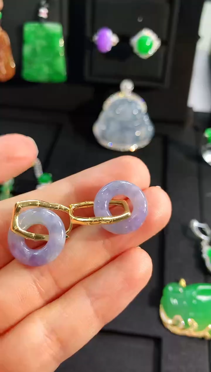 【闪购商品】翡翠耳饰银S925镶嵌耳饰